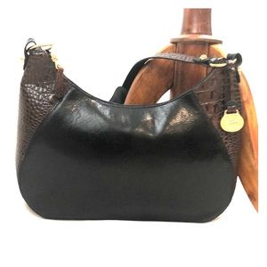 Brahmin Black Leather & Pecan Melbourne Handbag